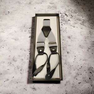 MEN'S FERRECCI SOLID GREY BUTTON END SUSPENDERS.